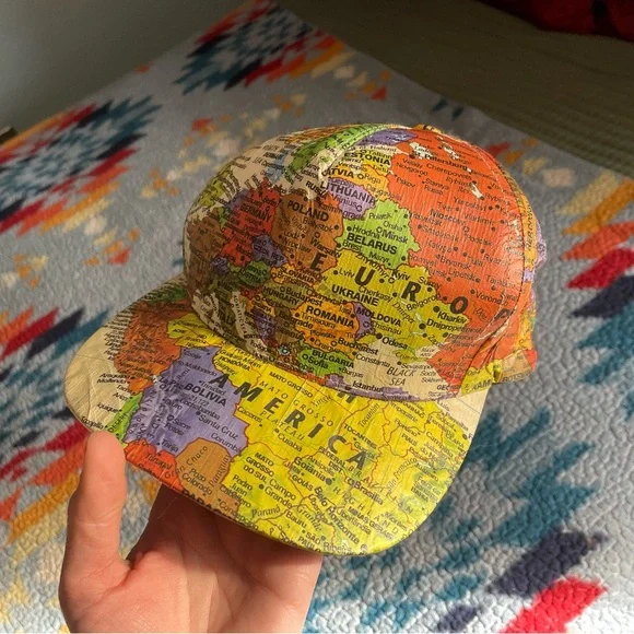 Supreme Colorful World Map Cap